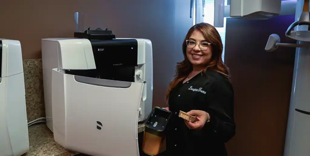 A portrait of Mirka, a dental assistant at Laughlin Dental